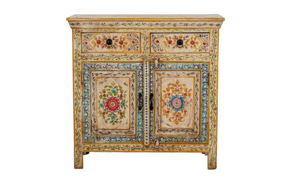 Recibidor Oriental Madera Mango Policromado Serie Ambros