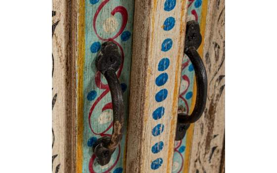 Recibidor Oriental Madera Mango Policromado Serie Ambros