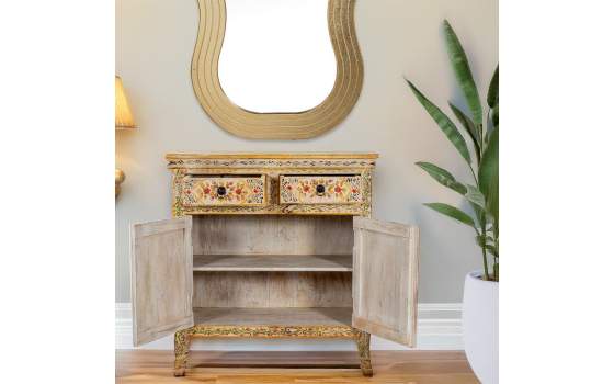 Recibidor Oriental Madera Mango Policromado Serie Ambros