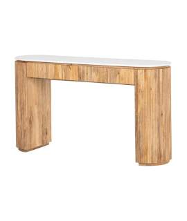 Recibidor Rustico Actual Madera Mango y Marmol Serie Tyla