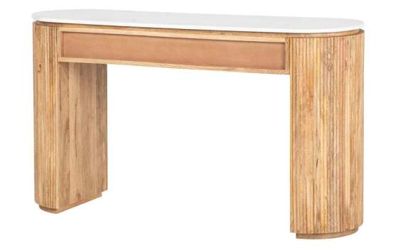 Recibidor Rustico Actual Madera Mango y Marmol Serie Tyla