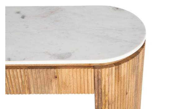 Recibidor Rustico Actual Madera Mango y Marmol Serie Tyla