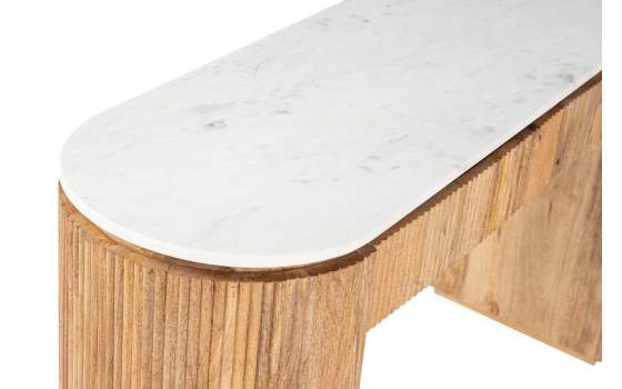 Recibidor Rustico Actual Madera Mango y Marmol Serie Tyla