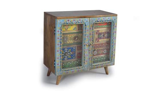 Recibidor Vitrina 2 Puertas Cristal 7 Cajones Oriental Datensa