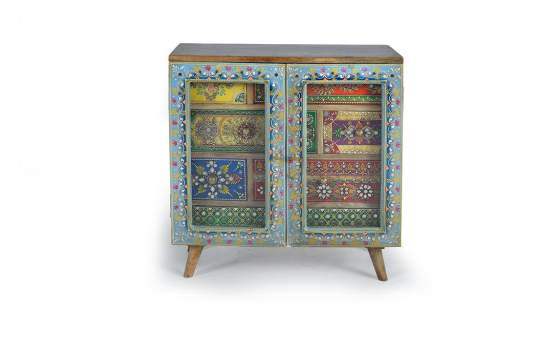 Recibidor Vitrina 2 Puertas Cristal 7 Cajones Oriental Datensa