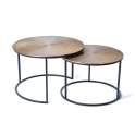 Set 2 Mesas Auxiliares Redondas Forja Serie Bagnus