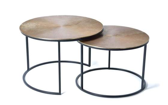 Set 2 Mesas Auxiliares Redondas Forja Serie Bagnus