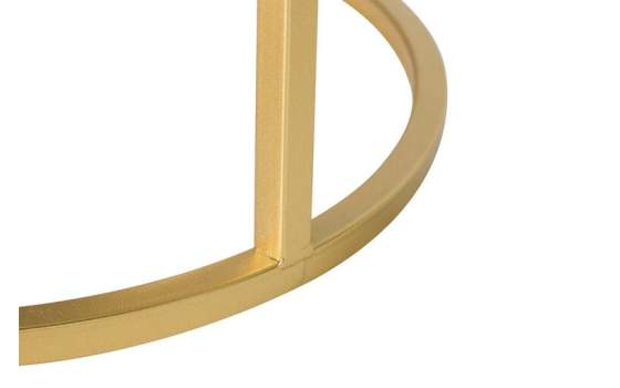 Set 2 Mesas Nido Auxiliares Redondas Marmol Blanco Oro Aelsop