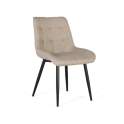 Set 2 Sillas Comedor Tapizadas Beige Patas Metal -Sahana