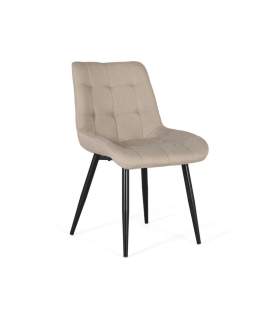 Set 2 Sillas Comedor Tapizadas Beige Patas Metal -Sahana