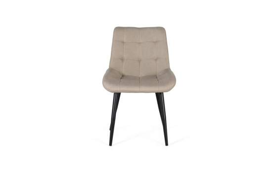 Set 2 Sillas Comedor Tapizadas Beige Patas Metal -Sahana