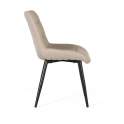 Set 2 Sillas Comedor Tapizadas Beige Patas Metal -Sahana