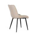 Set 2 Sillas Comedor Tapizadas Beige Patas Metal -Sahana