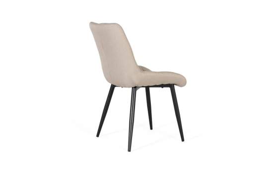 Set 2 Sillas Comedor Tapizadas Beige Patas Metal -Sahana
