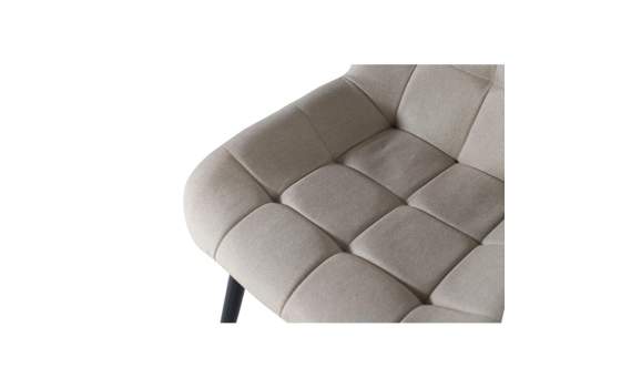 Set 2 Sillas Comedor Tapizadas Beige Patas Metal -Sahana