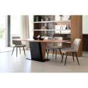 Set 2 Sillas Comedor Tapizadas Beige Patas Metal -Sahana