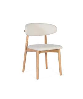 Set 2 Sillas Madera Natural Asiento Respaldo Tapizado Asnara