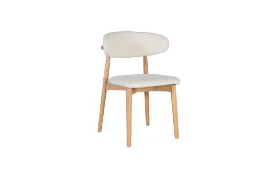 Set 2 Sillas Madera Natural Asiento Respaldo Tapizado Asnara