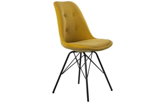 set 2 Sillas Modernas Tapizadas Mostaza Patas Metalicas Arenda