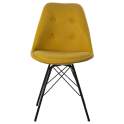 set 2 Sillas Modernas Tapizadas Mostaza Patas Metalicas Arenda