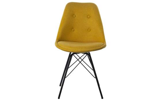 set 2 Sillas Modernas Tapizadas Mostaza Patas Metalicas Arenda