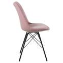 Set 2 Sillas Modernas Tapizadas Rosa Patas Metalicas Arenda
