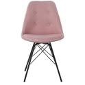 Set 2 Sillas Modernas Tapizadas Rosa Patas Metalicas Arenda