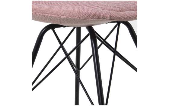 Set 2 Sillas Modernas Tapizadas Rosa Patas Metalicas Arenda