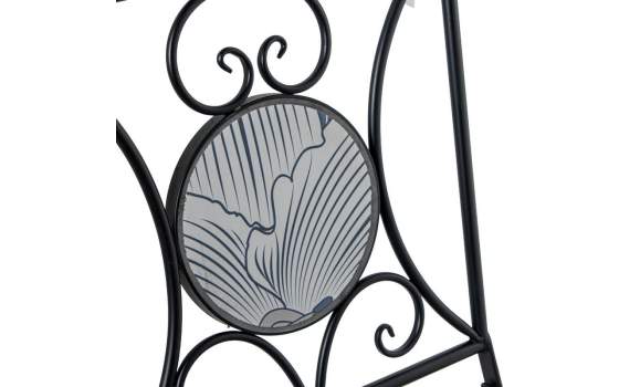 Set 2 sillas y mesa de forja y serigrafías azulonas Audyn