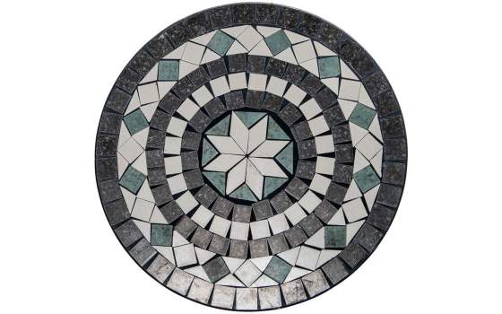 Set 2 Sillas y Mesa Forja Cerámica Básica Exterior Serie Audyn