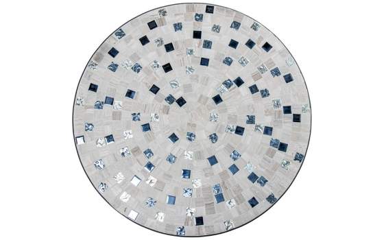 Set 2 Sillas y Mesa Forja Negra Ceramica Blanca Exterior Audyn