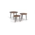 Set 3 Mesas Auxiliares Industrial Madera Acacia y Forja Amando
