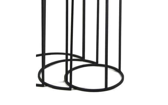 Set 3 Mesas Redondas Tapa Oro Plata Negro y Forja Serie Argois