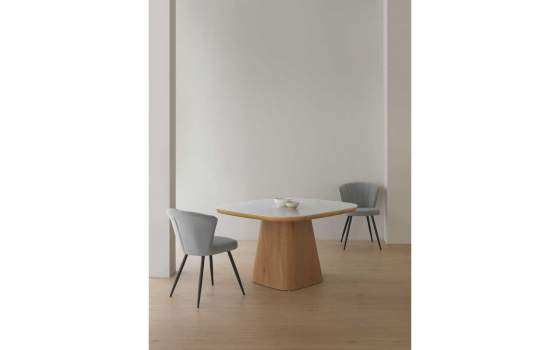 Set 4 Sillas Comedor Actuales Tapizadas Gris Celeste Aldegati