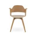 Set 4 Sillones Actuales Madera Natural y Cojin Aldegati