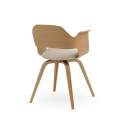Set 4 Sillones Actuales Madera Natural y Cojin Aldegati