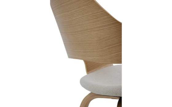Set 4 Sillones Actuales Madera Natural y Cojin Aldegati