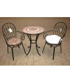 Set de 1 Mesa Redonda y 2 Sillones Forja