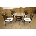 Set de 1 Mesa y 4 Sillones Forja Diaman