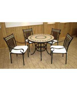 Set de 1 Mesa y 4 Sillones Forja Diaman