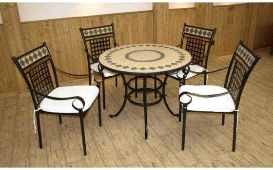 Set de 1 Mesa y 4 Sillones Forja Diaman