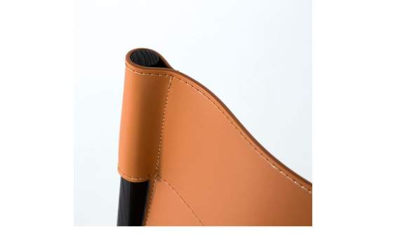 Set de 2 Sillas Eco Piel y Madera Marron Negro Barust