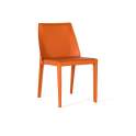 Set de 2 Sillas Eco Piel y Metal Naranja Serie Barust