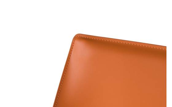 Set de 2 Sillas Eco Piel y Metal Naranja Serie Barust