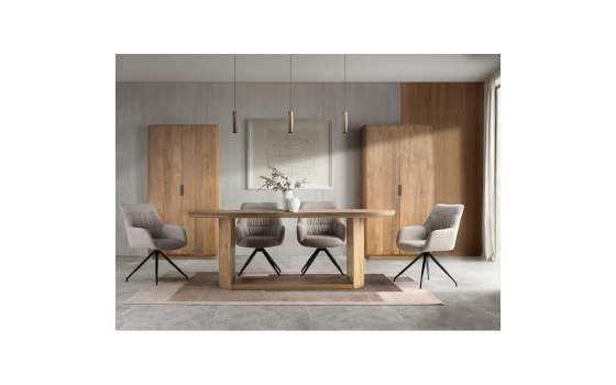 Set de 2 Sillas Giratorias Tapizadas Gris Claro Serie Adyer Set de 2 Sillas Giratorias Tapizadas Gris Claro Serie Adyer