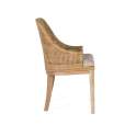 Set de 2 Sillas Madera y Rattan Natural con Cojín Shimla