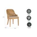 Set de 2 Sillas Madera y Rattan Natural con Cojín Shimla