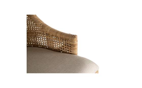 Set de 2 Sillas Madera y Rattan Natural con Cojín Shimla