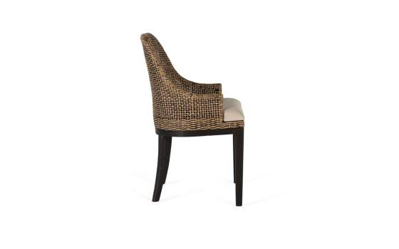 Set de 2 Sillas Madera y Rattan Natural Glaseado Nogal Shimla