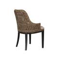 Set de 2 Sillas Madera y Rattan Natural Glaseado Nogal Shimla